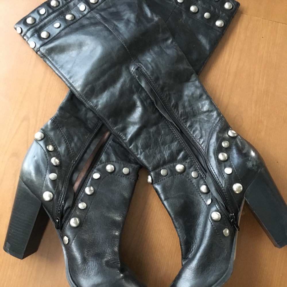 Bronx so today black leather boots